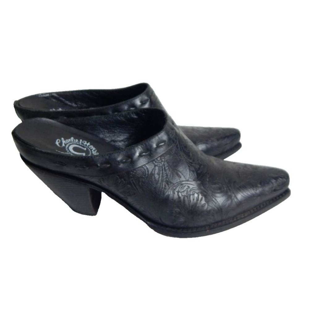 Charlie 1 Horse Floral Embossed Western Mules